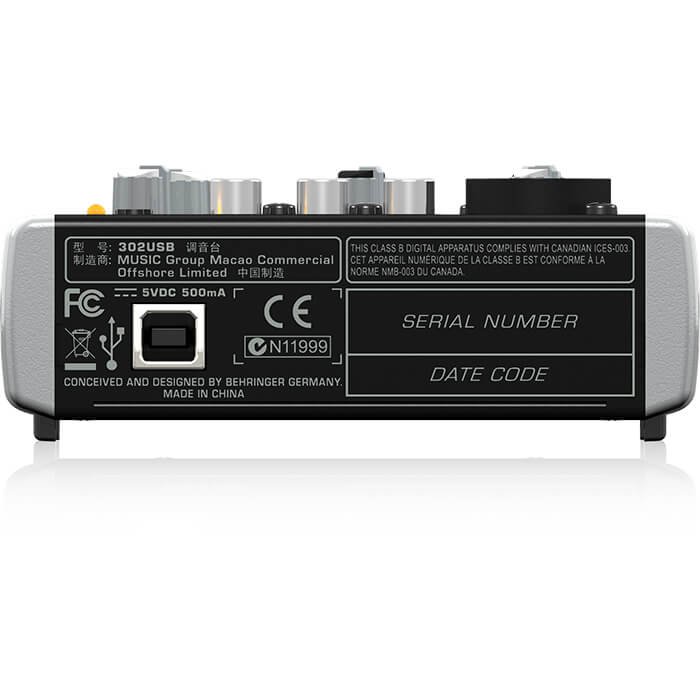 302USB_P0ADV_Rear_XL Behringer 302USB Premium 5-Input Mixer - Image 2