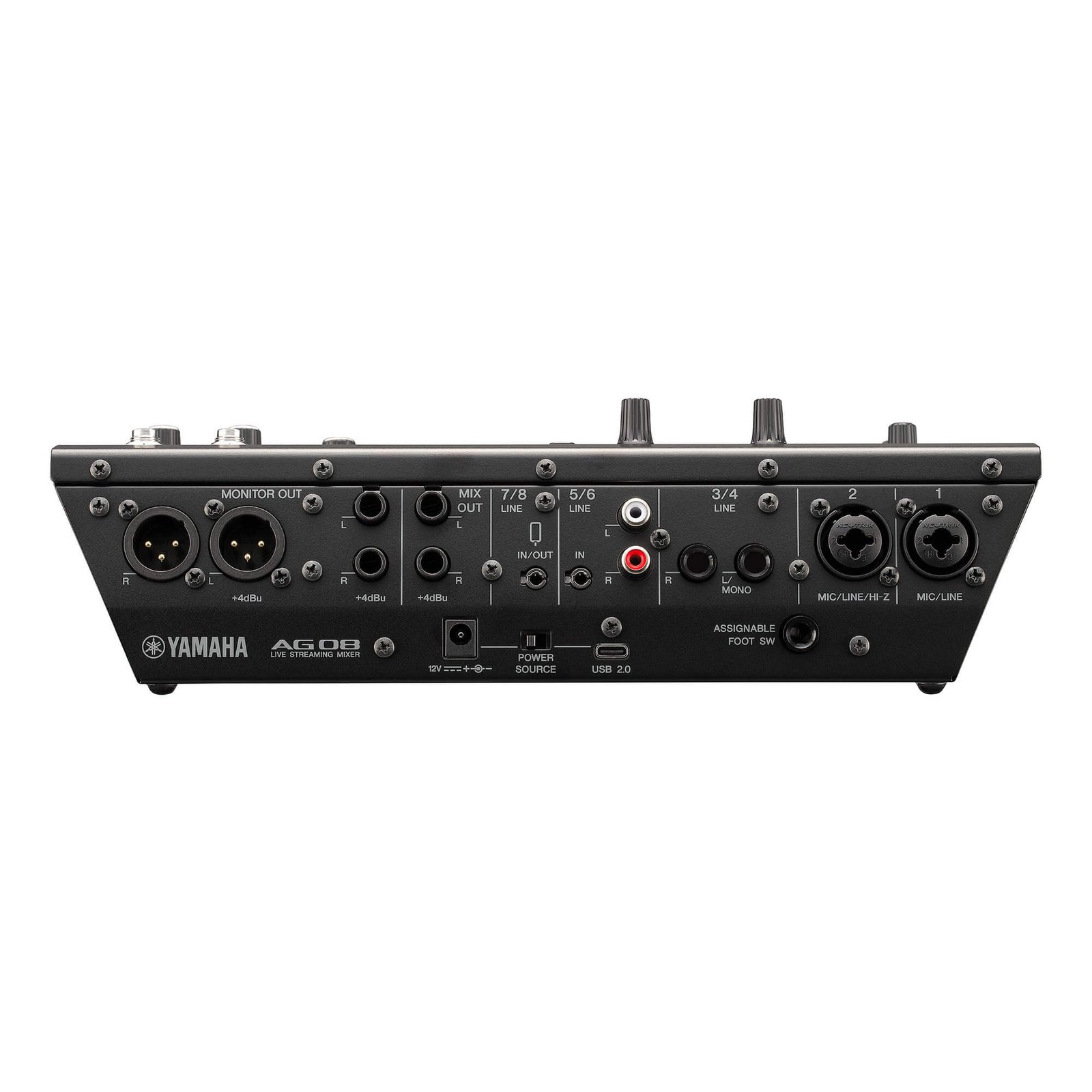 AG08-black-rear_e88b9999445e163f1f3734b70e7b2b28 Yamaha AG08 Live Streaming Mixer - Image 9