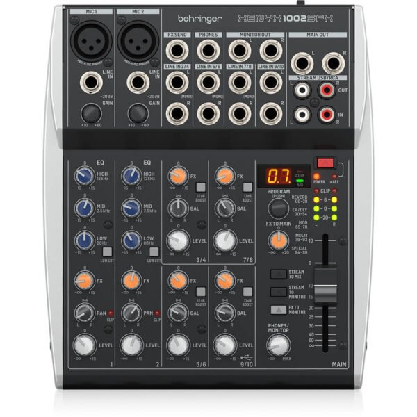 Behringer XENYX 1002SFX Premium Analog 10-Input Mixer with USB