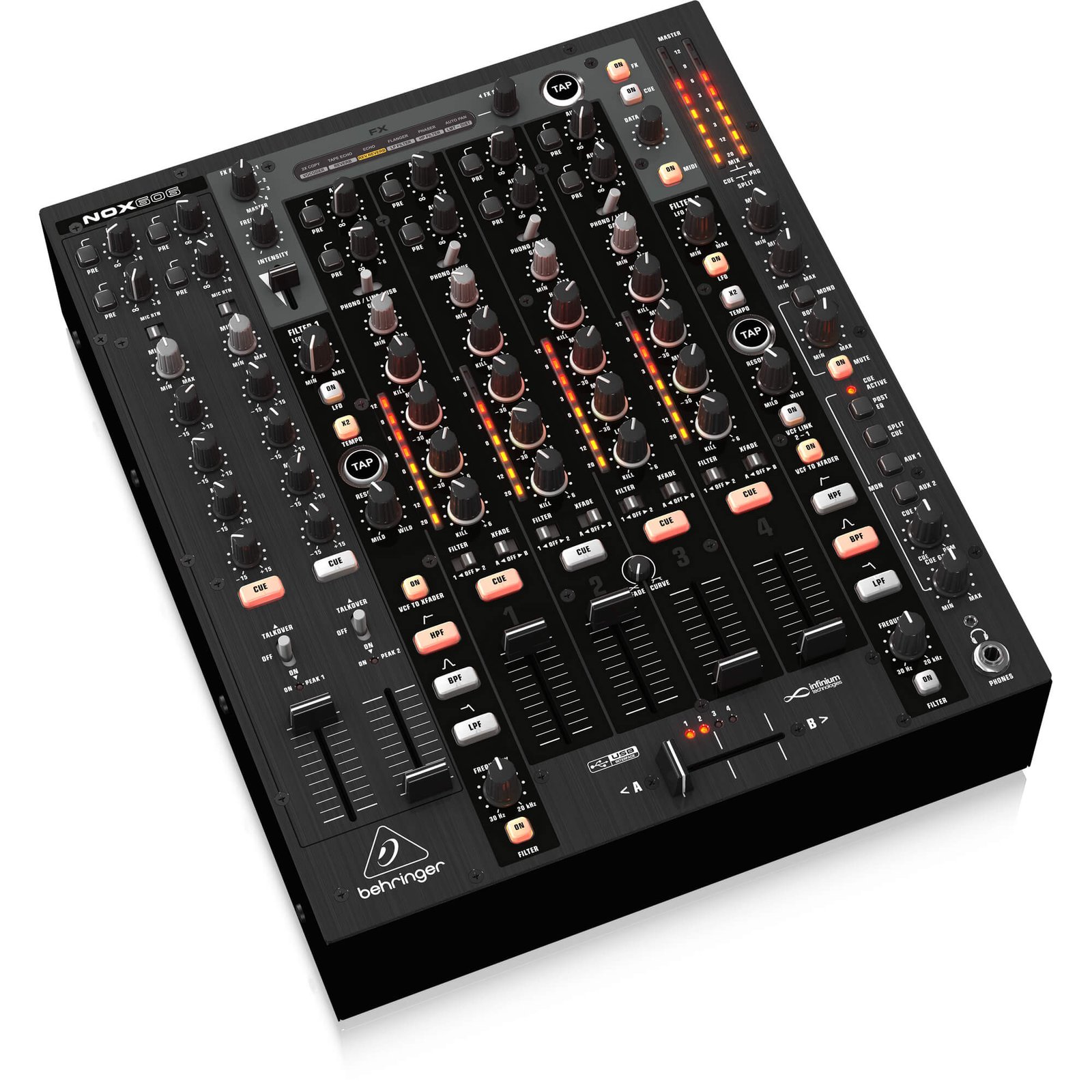 NOX606_P0784_Left_XL Behringer NOX606 Premium 6-Channel DJ Mixer - Image 4
