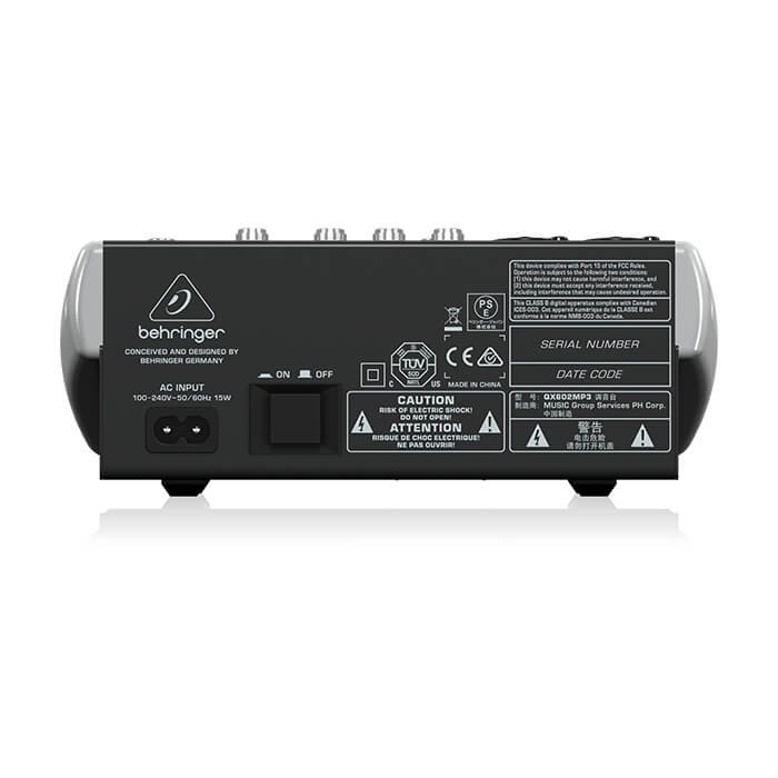 QX602MP3_P0BKD_Rear_XL Behringer QX602MP3 Premium 6-Input 2-Bus Mixer - Image 2