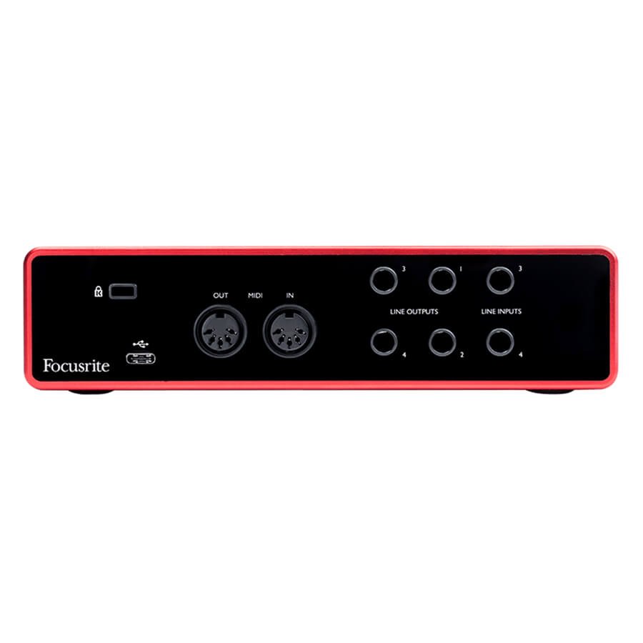 scarlett4i4-bullets-rear Focusrite Scarlett 4i4 4×4 USB Audio/MIDI Interface - Image 3